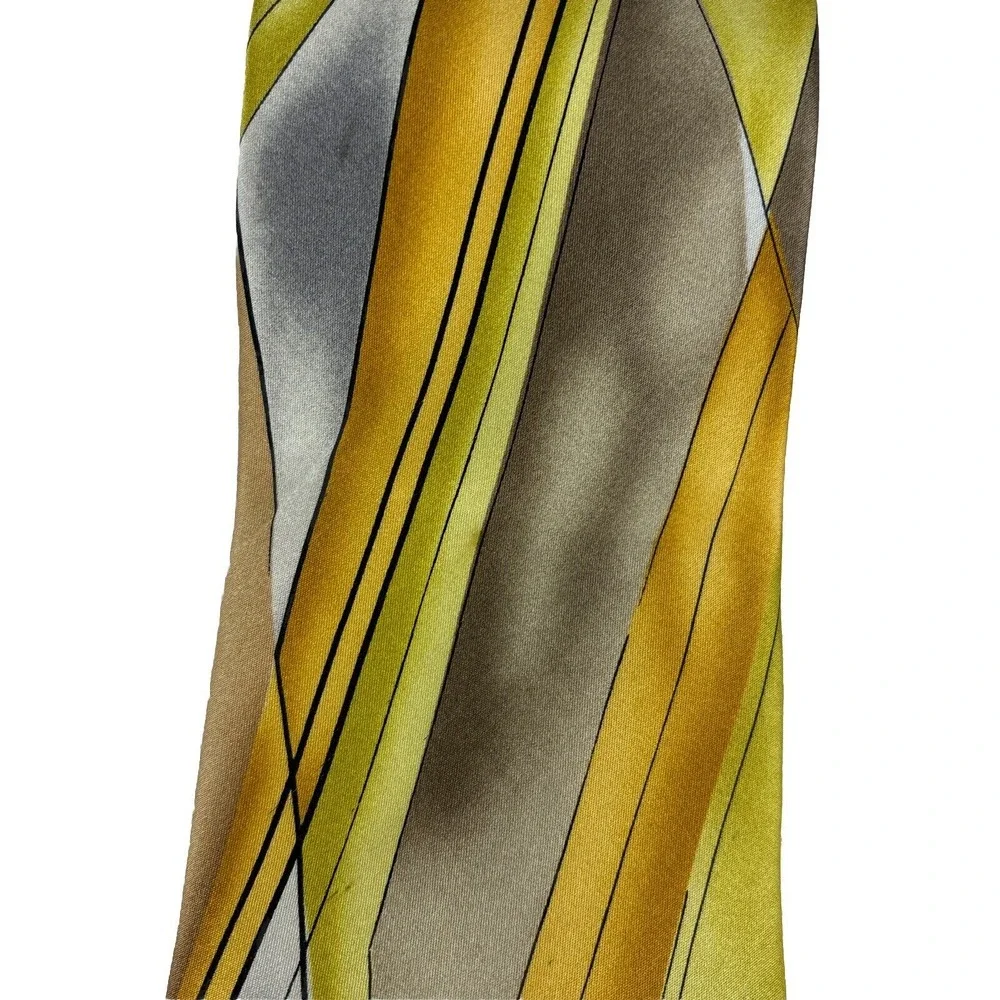 J. Garcia Silk Tie, Facets ll Collection 53,‎ Abstract Yellow, Gold, Tan, Grey